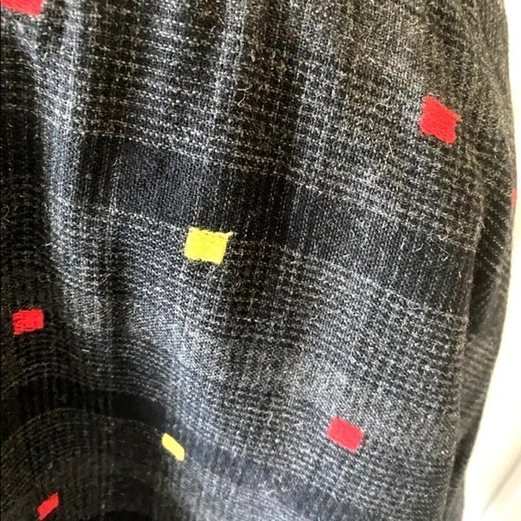 Womens Vintage 70s Sz 2 Skirt Wool Blend Button Front A Line Black Plaid Check - Picture 2 of 6